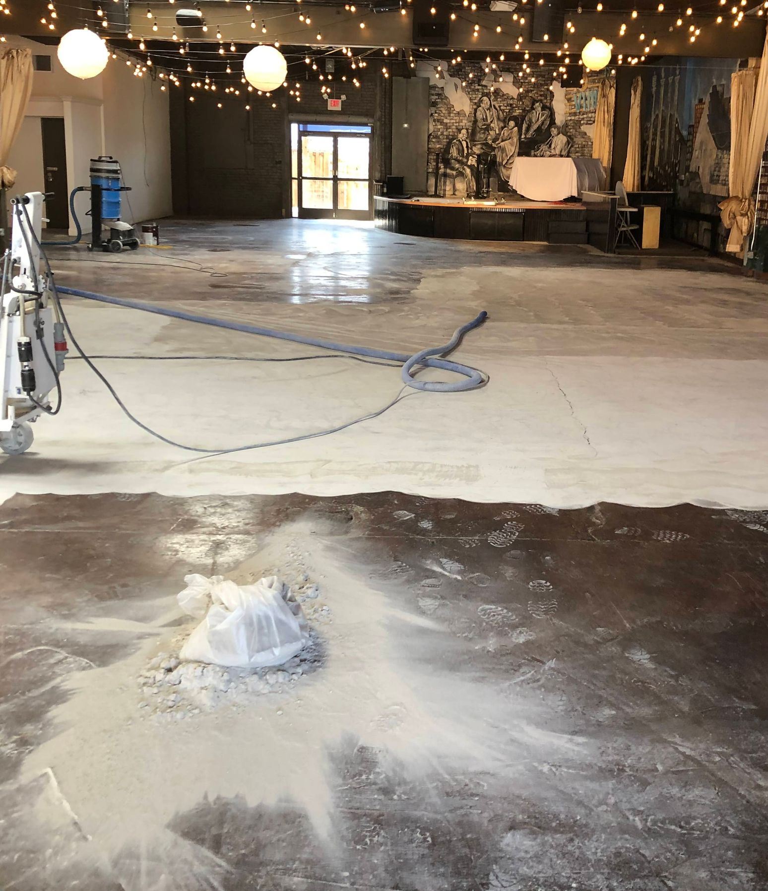 concrete grinding in a Kansas City commercial warehouse