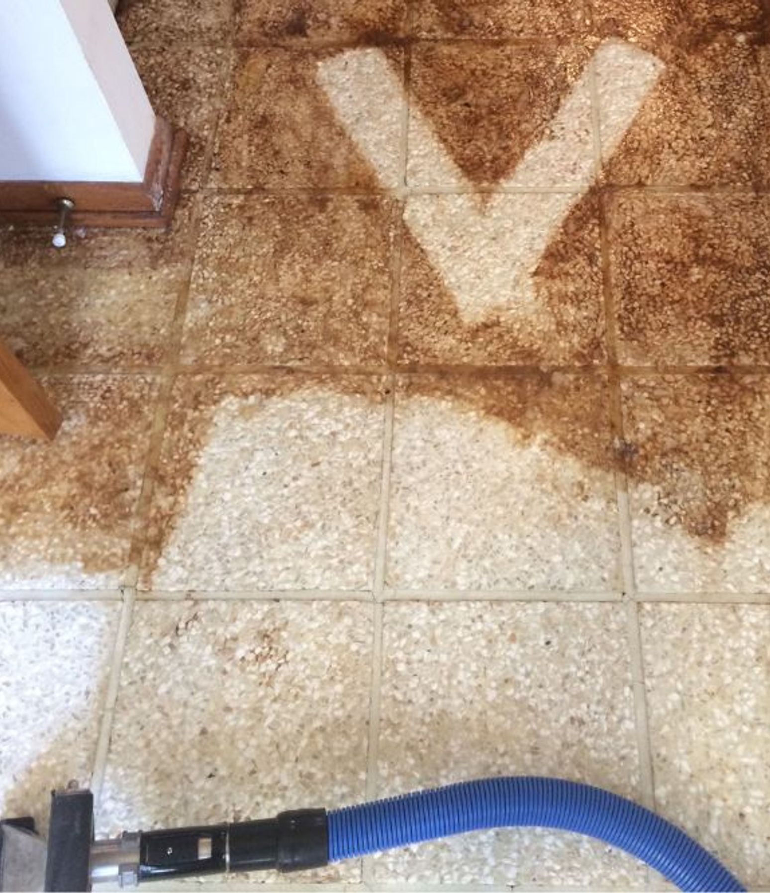 Dirty tile and grout before cleaning in Kansas City